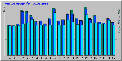 Hourly usage for July 2018